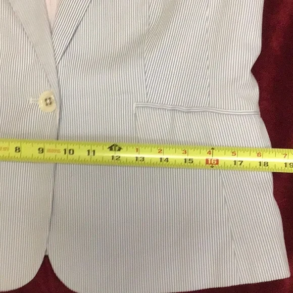 TOMMY PINSTRIPE BOYFRIEND JACKET SZ 12 - Picture 16 of 16
